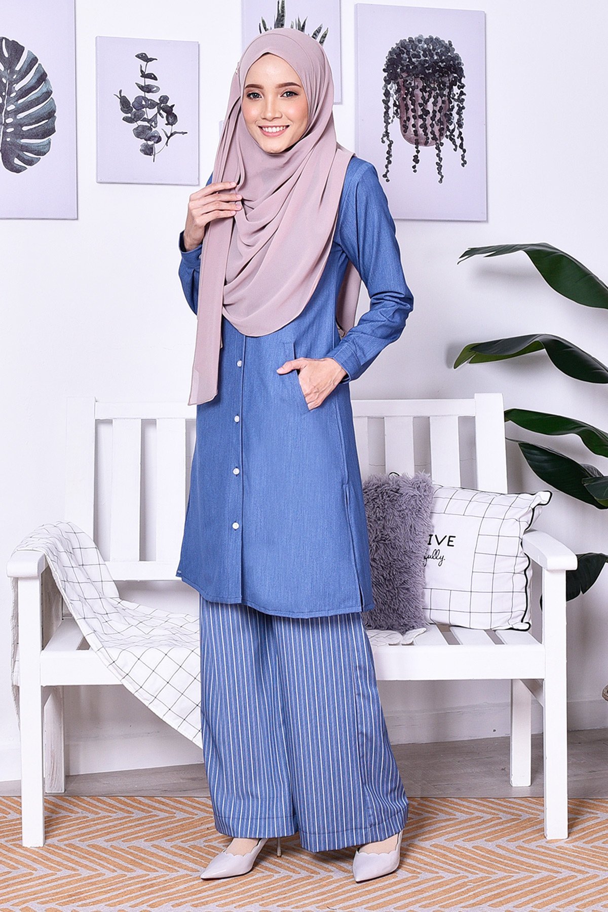 Palazzo Denim Dian - Rinse Blue