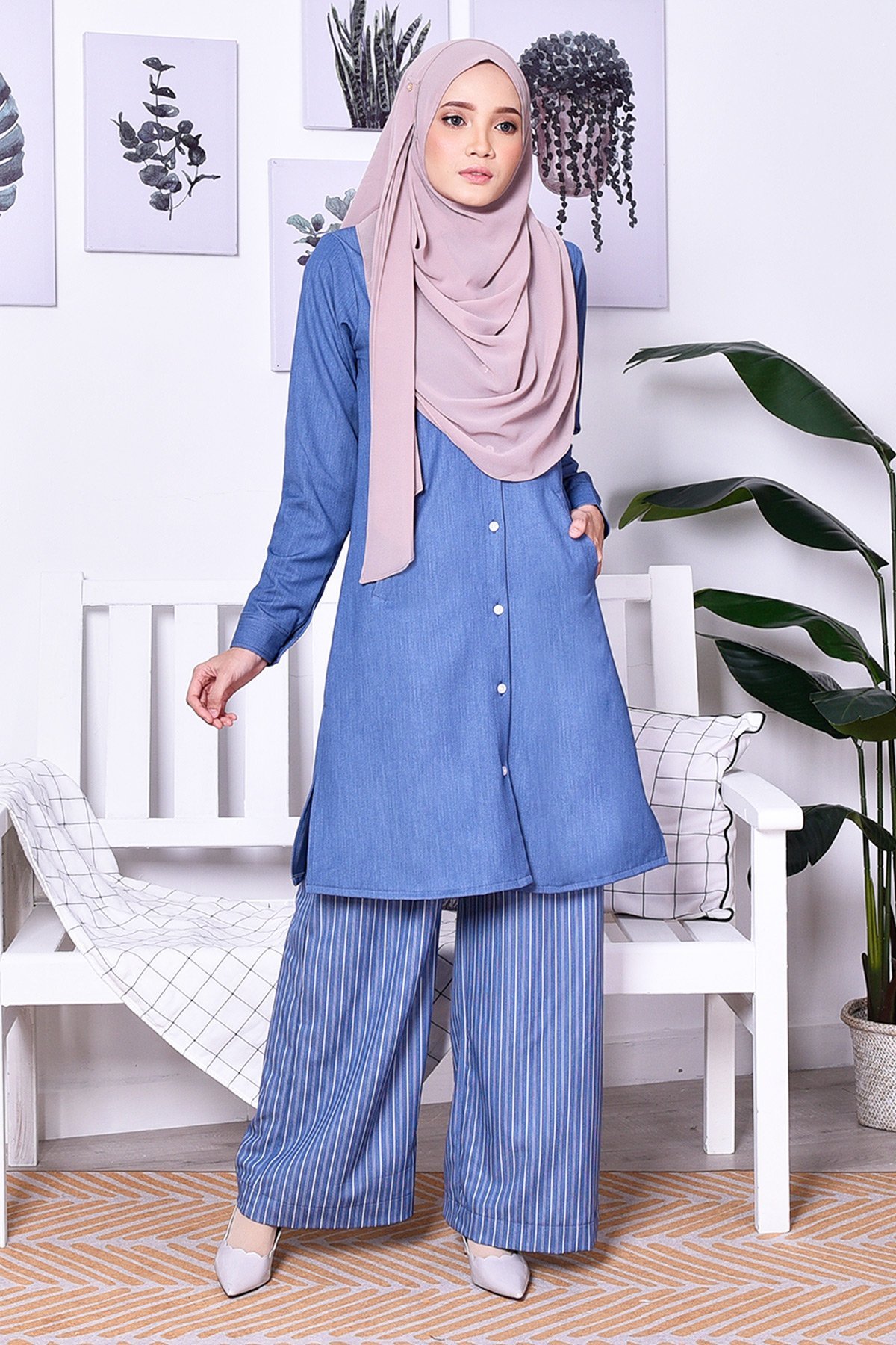 Palazzo Denim Dian - Rinse Blue