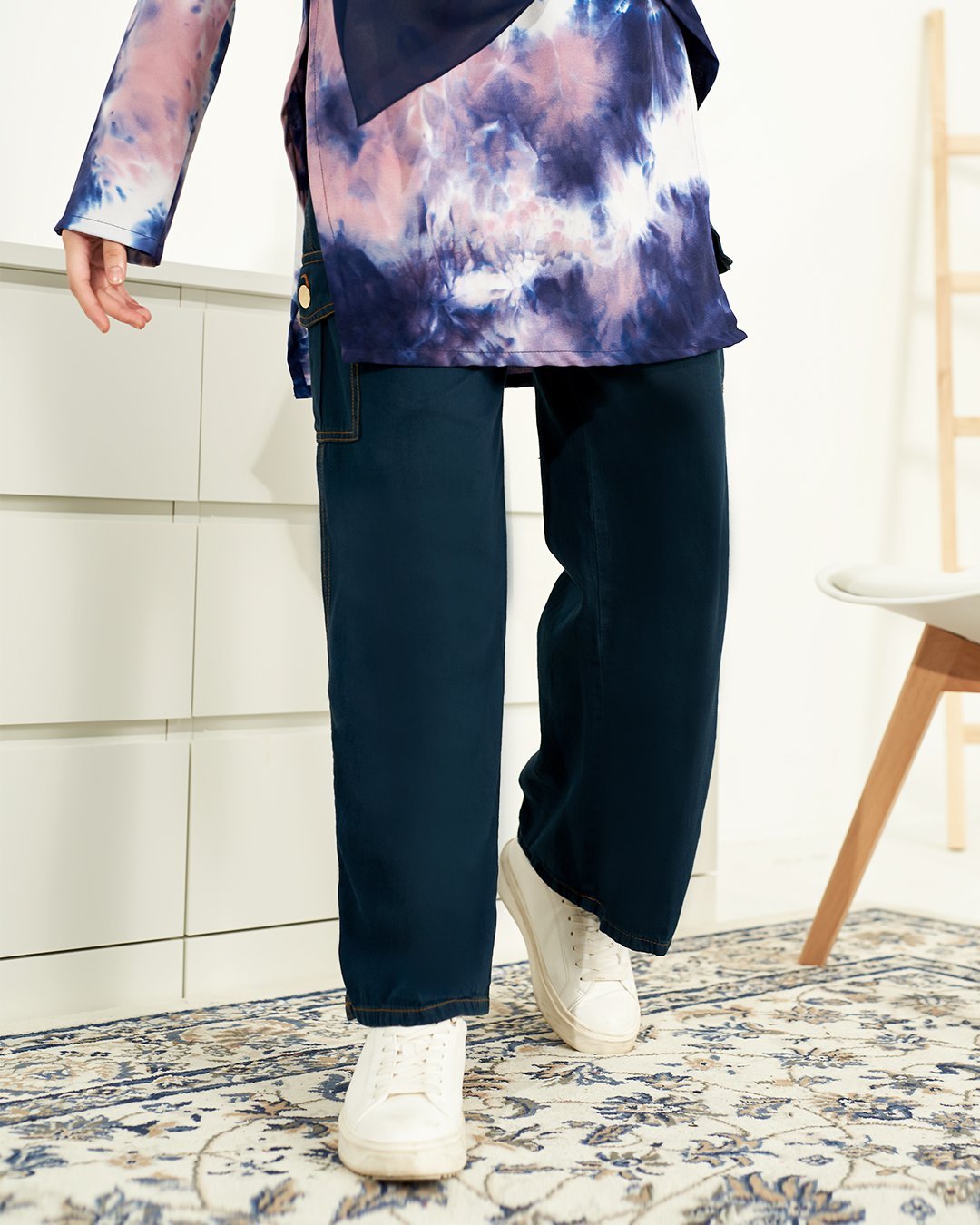 (AS-IS) Pants Cargo Denim Effie - Inky Blue