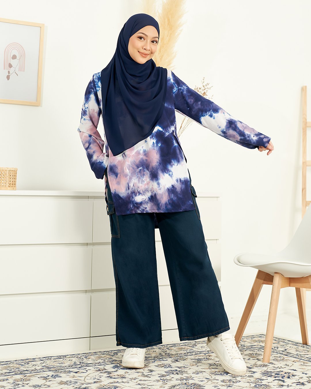 (AS-IS) Pants Cargo Denim Effie - Inky Blue