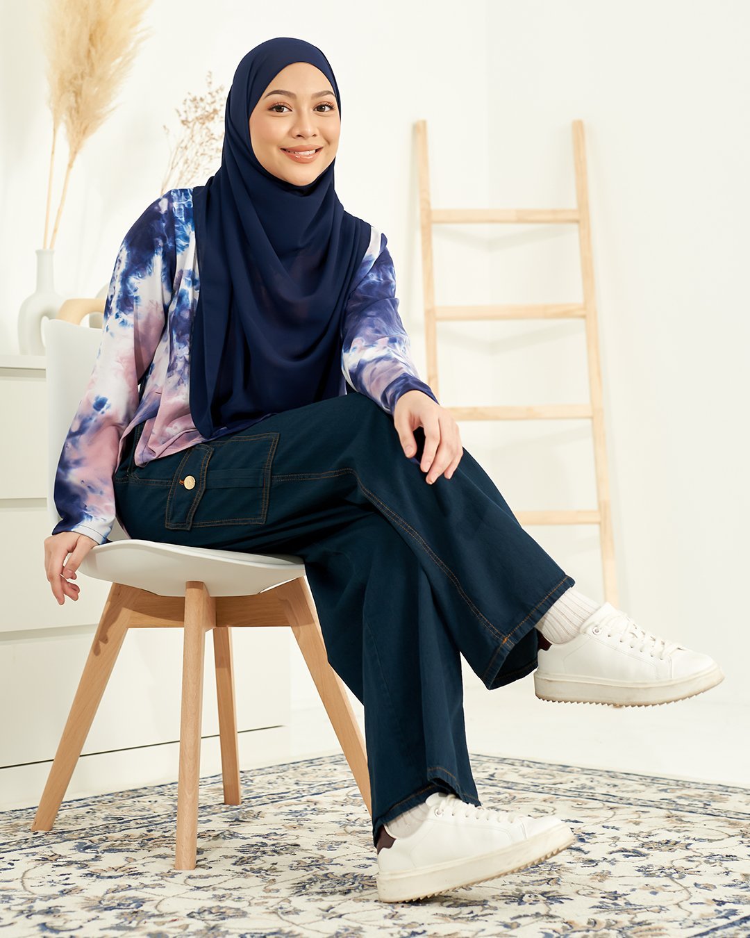 (AS-IS) Pants Cargo Denim Effie - Inky Blue
