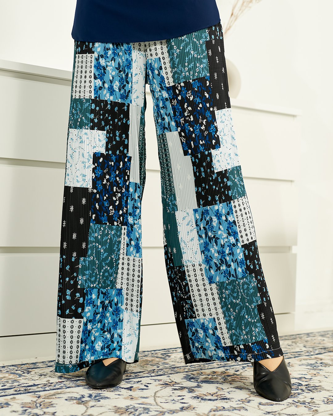 Pants Pleated Frady - Navy Blue