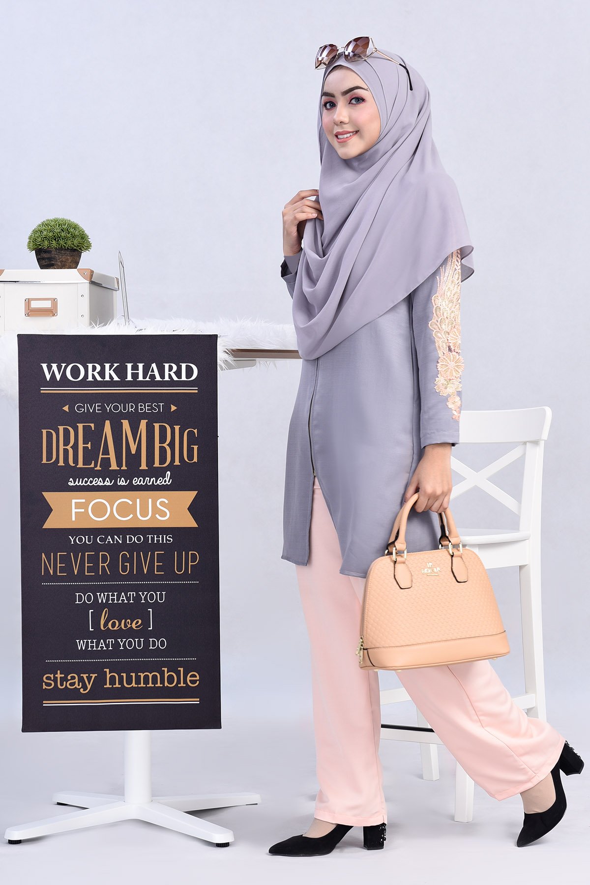Pants Suit Nayla - Peachy Grey