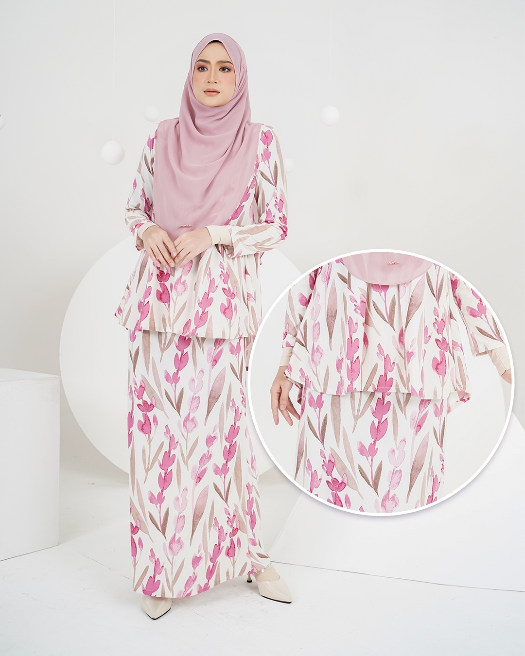 Baju Kurung Lola Printed 2.0 - Pink Paradise