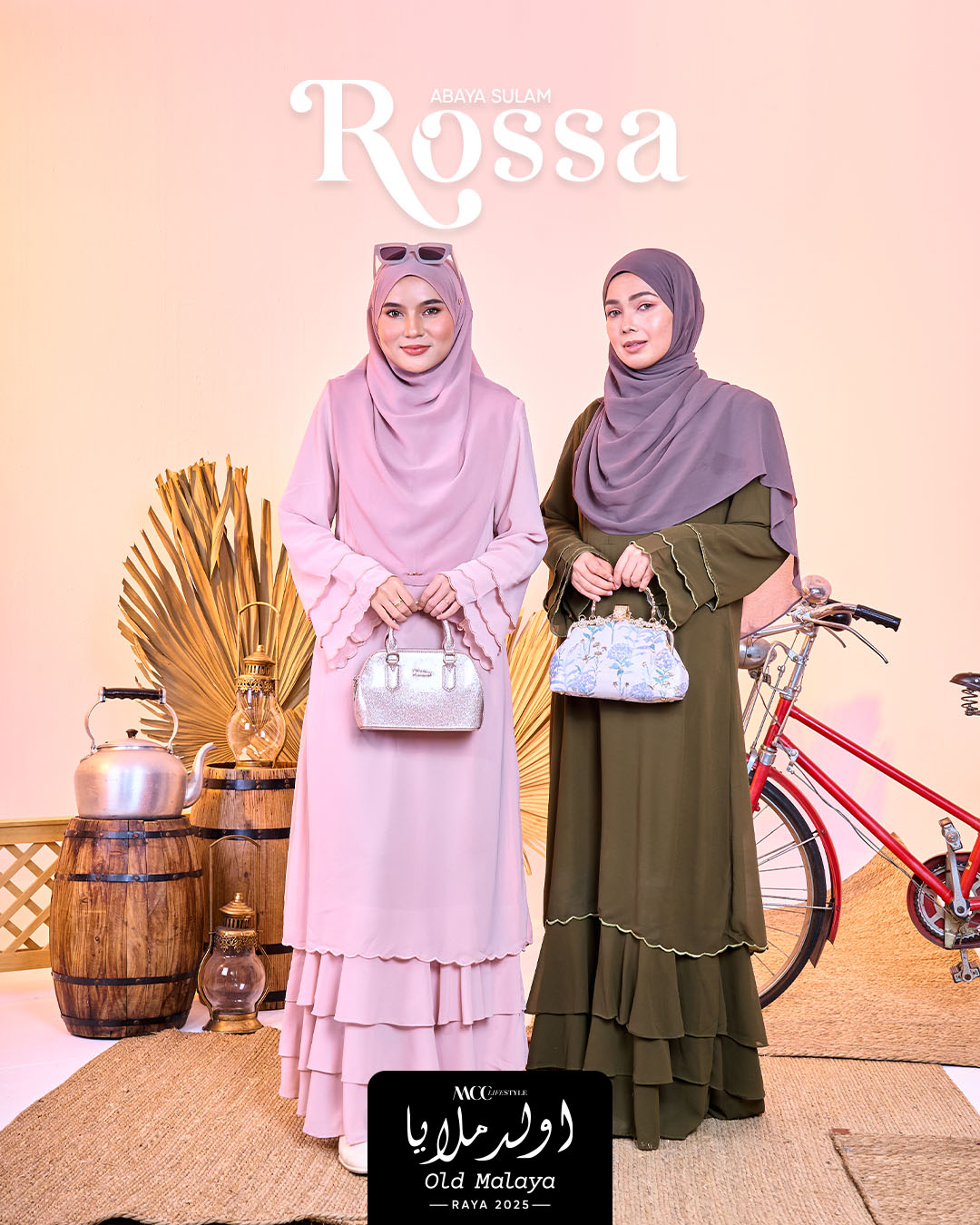 Abaya Chiffon Sulam Rossa