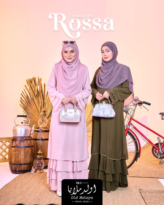 Abaya Chiffon Sulam Rossa