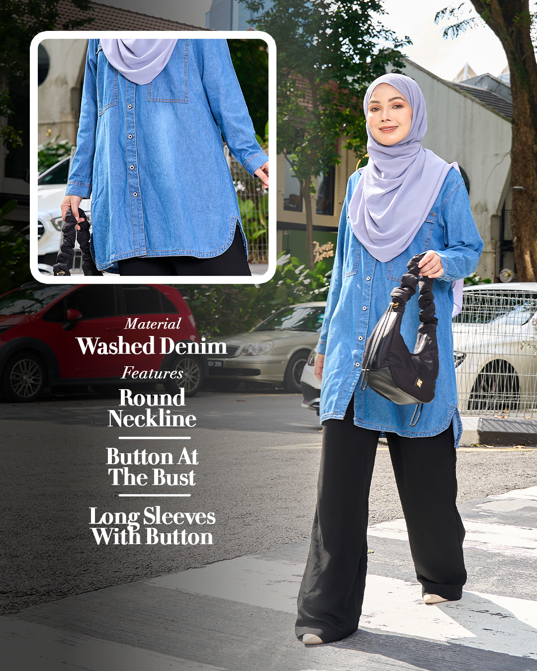 Blouse Denim Jeans Aralyn 