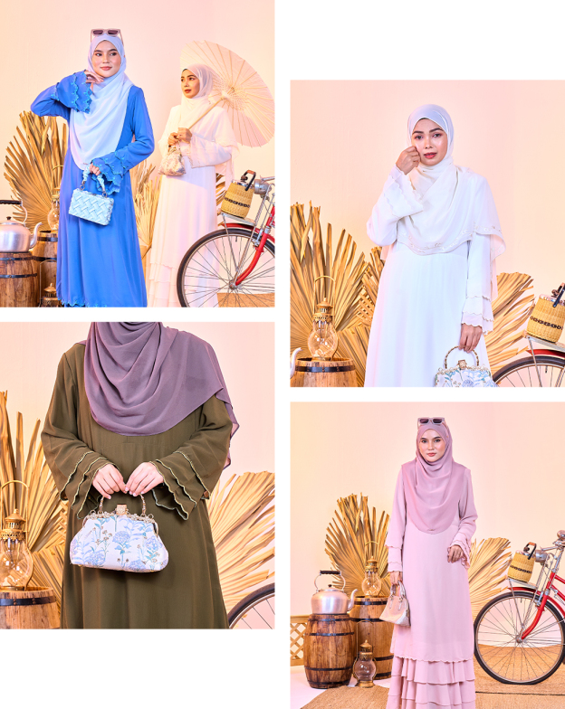 Abaya Chiffon Sulam Rossa