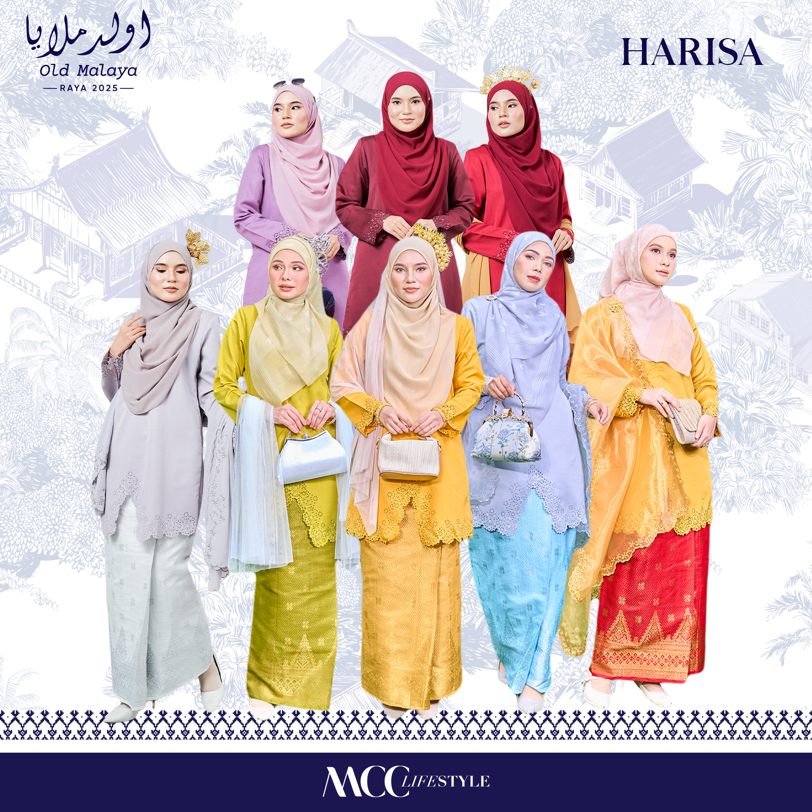 Baju Kebarung Songket Lasercut Harisa