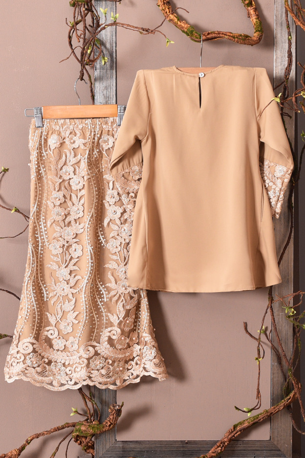 Baju Kurung Lace Avra Kids - Thai Tea
