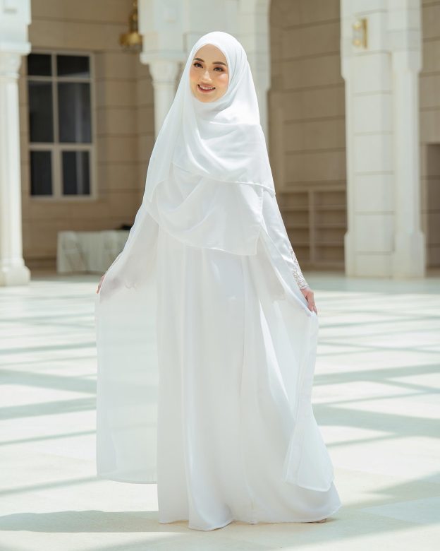 Abaya Cardi Lace Rizka - Off White