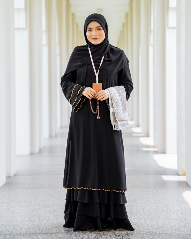 Abaya Chiffon Sulam Rossa