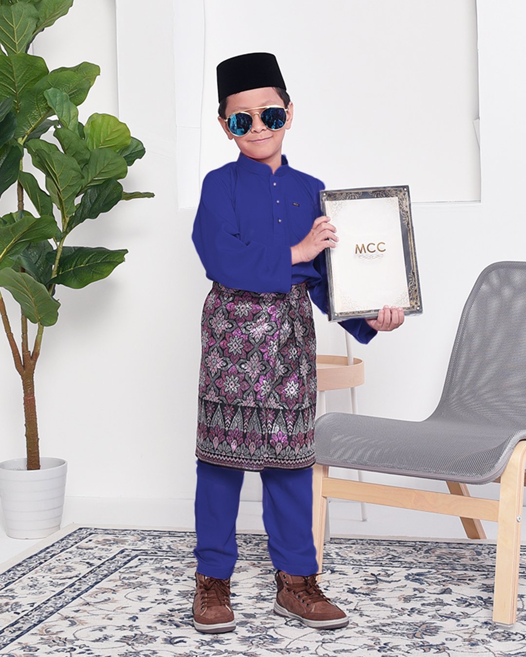 Baju Melayu Adam Regular Fit Kids - Royal Blue