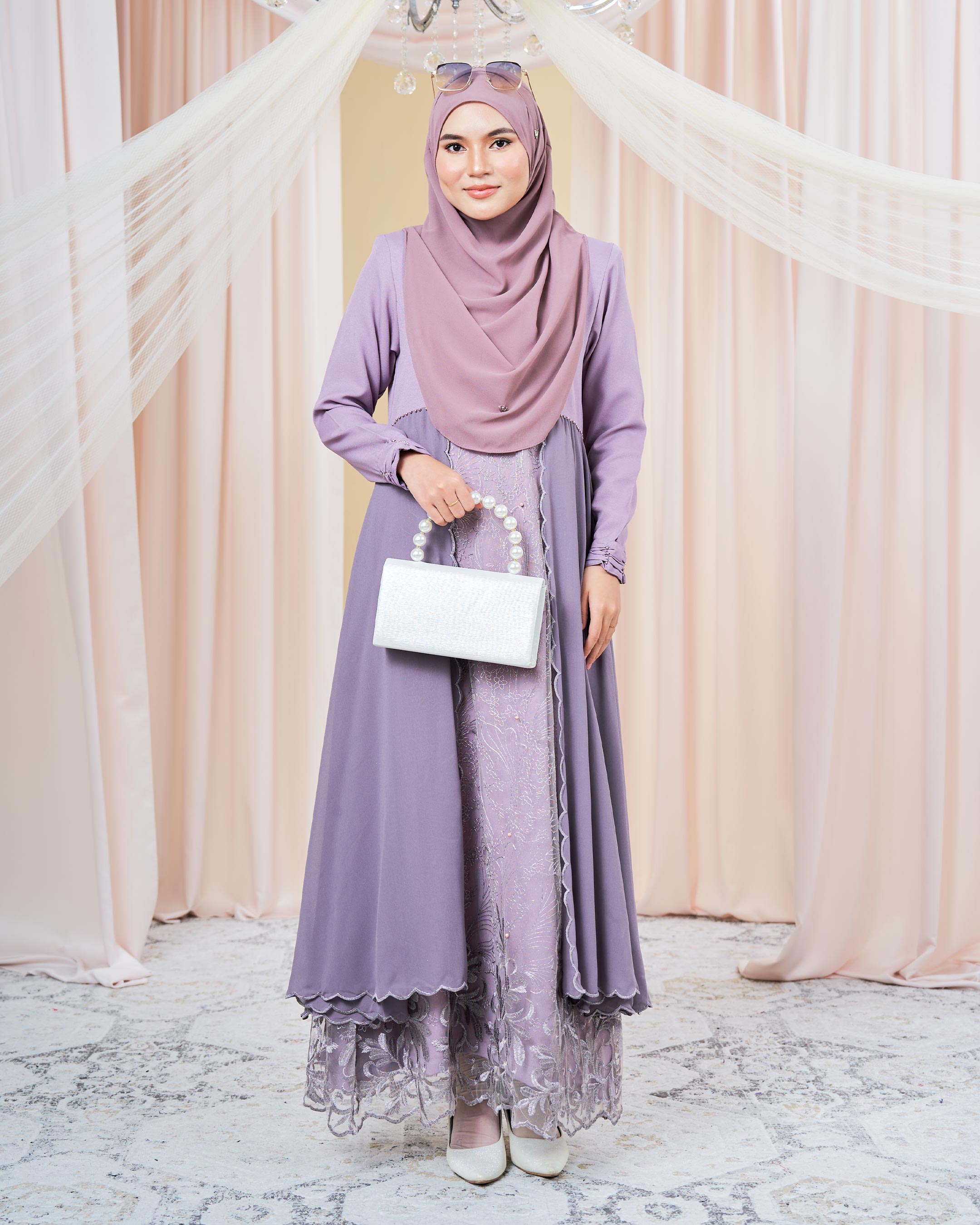Dress Lace Sulam Rozana - Radiant Puce