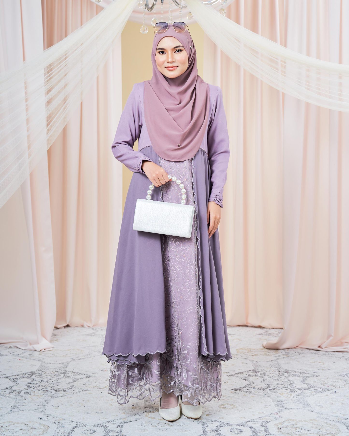 Dress Lace Sulam Rozana - Radiant Puce
