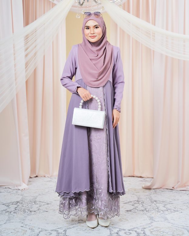 Dress Lace Sulam Rozana - Radiant Puce