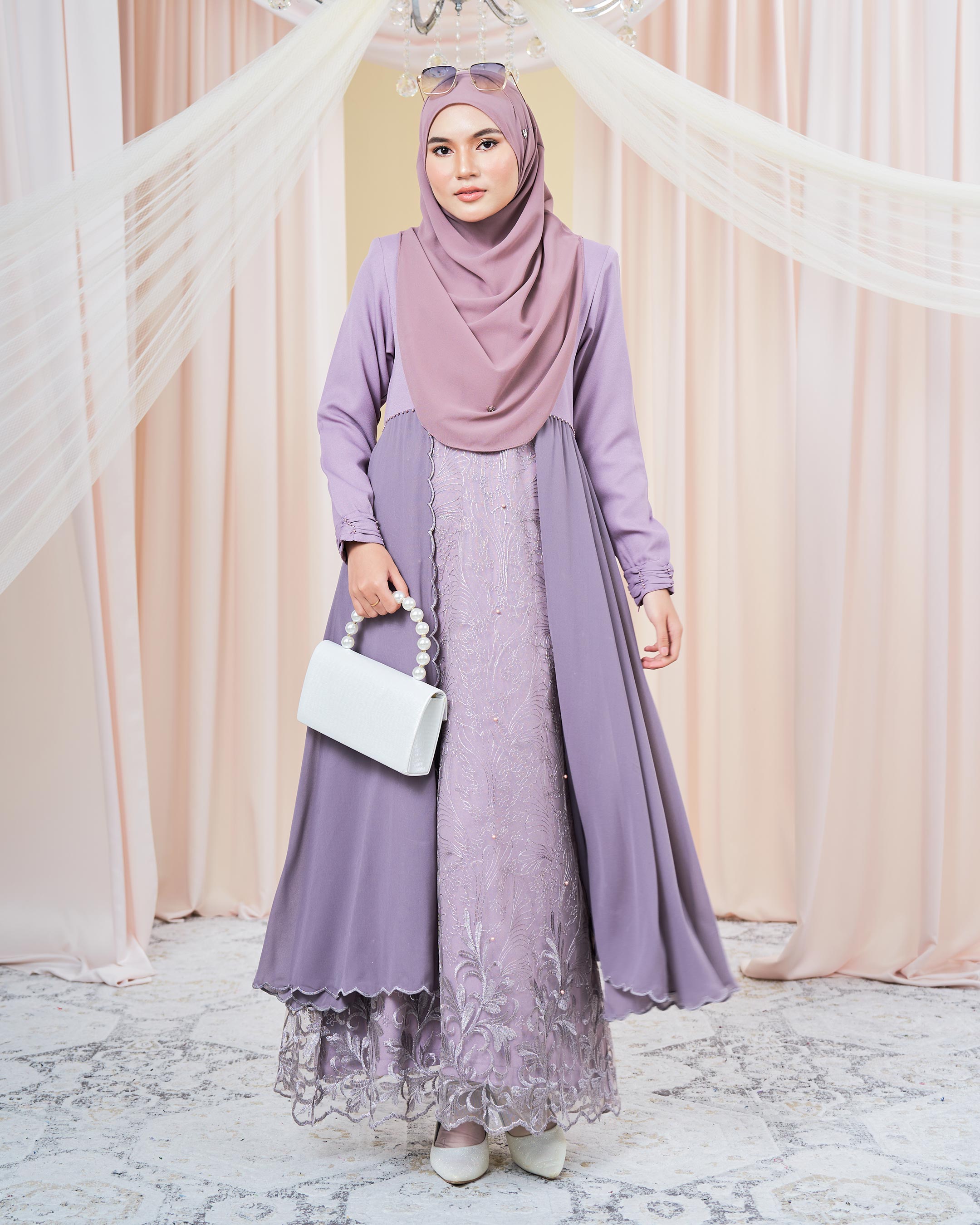 Dress Lace Sulam Rozana - Radiant Puce