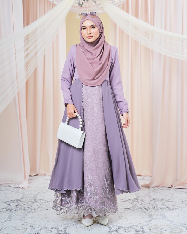 Dress Lace Sulam Rozana - Radiant Puce