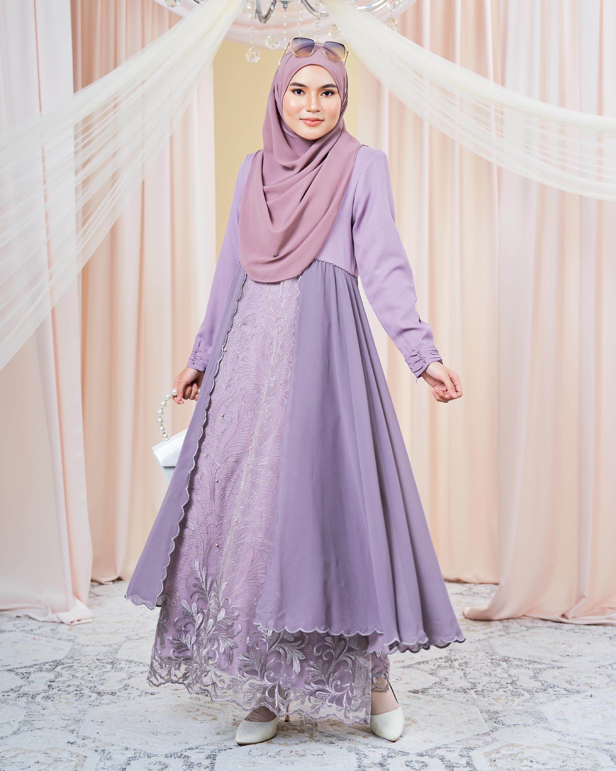 Dress Lace Sulam Rozana - Radiant Puce
