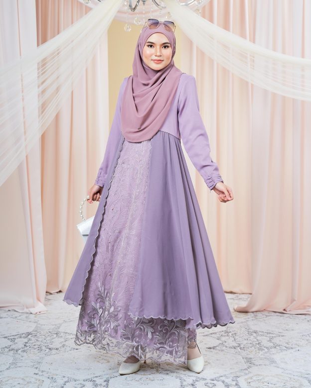 Dress Lace Sulam Rozana - Radiant Puce