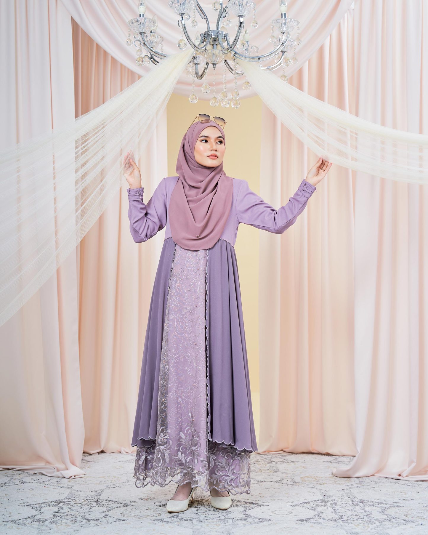 Dress Lace Sulam Rozana - Radiant Puce