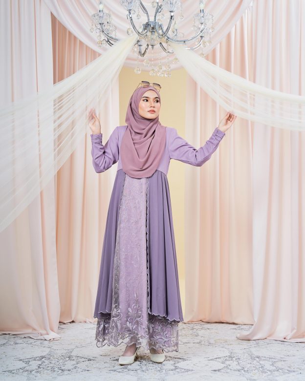 Dress Lace Sulam Rozana - Radiant Puce