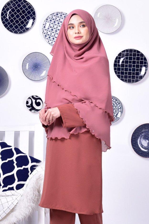 Jubah Seluar Safwa - Dusty Pink