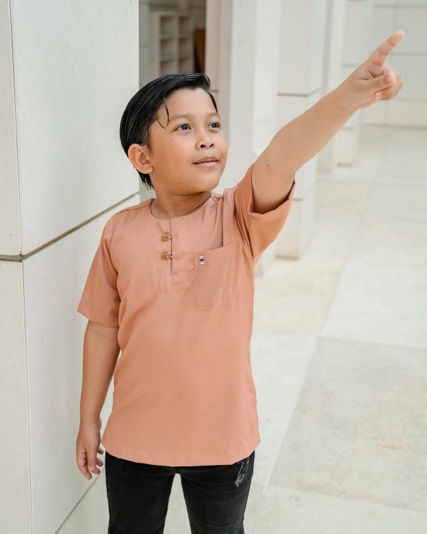 Kurta Saufi Kids Hombre X MCC Lifestyle - Salmon