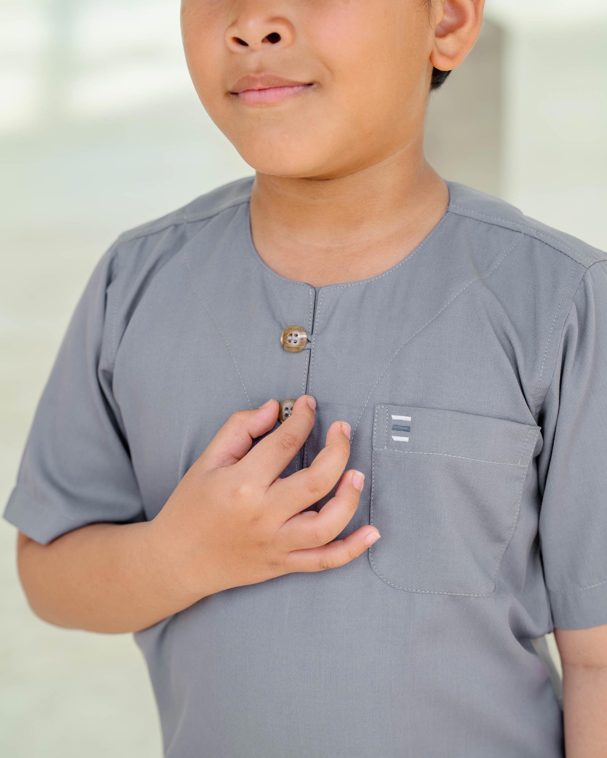 Kurta Saufi Kids Hombre X MCC Lifestyle - Silver Grey