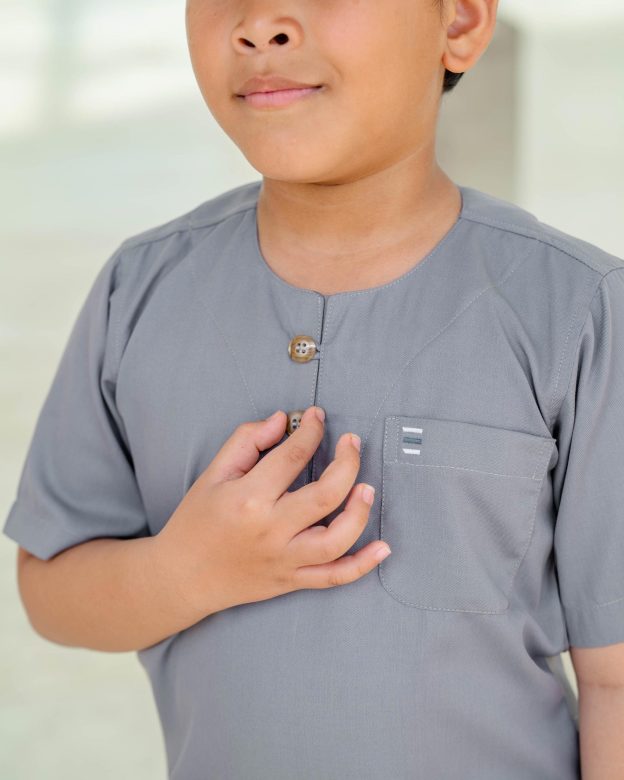 Kurta Saufi Kids Hombre X MCC Lifestyle - Silver Grey