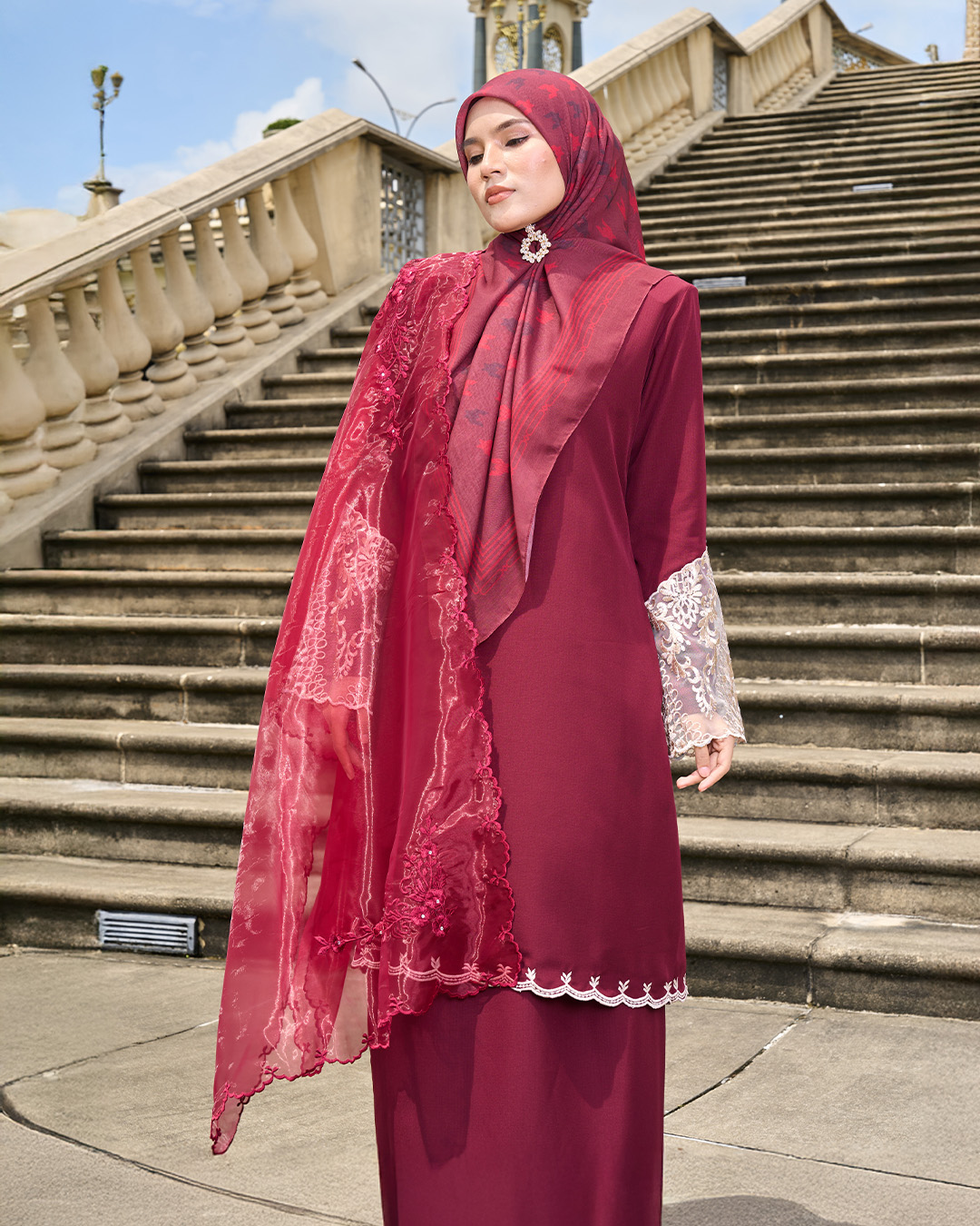 Tudung Selendang Organza Cindai
