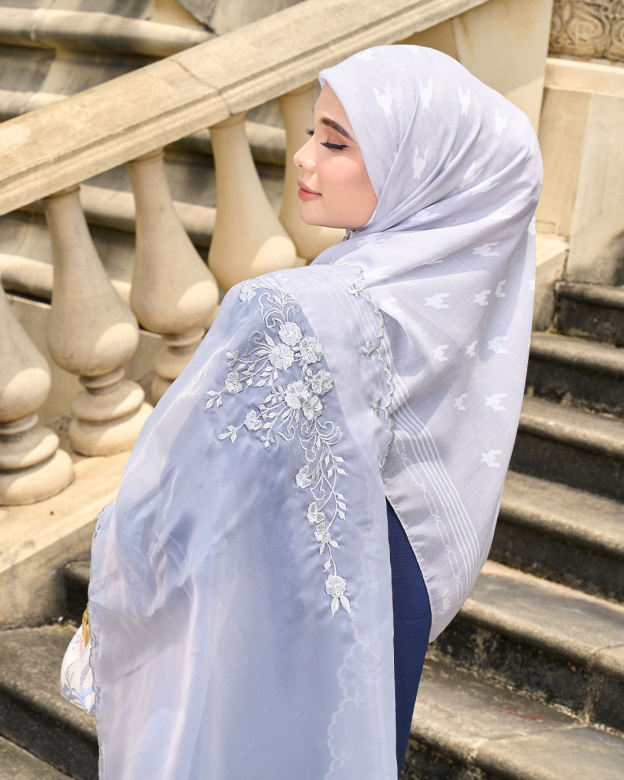 Tudung Selendang Organza Cindai