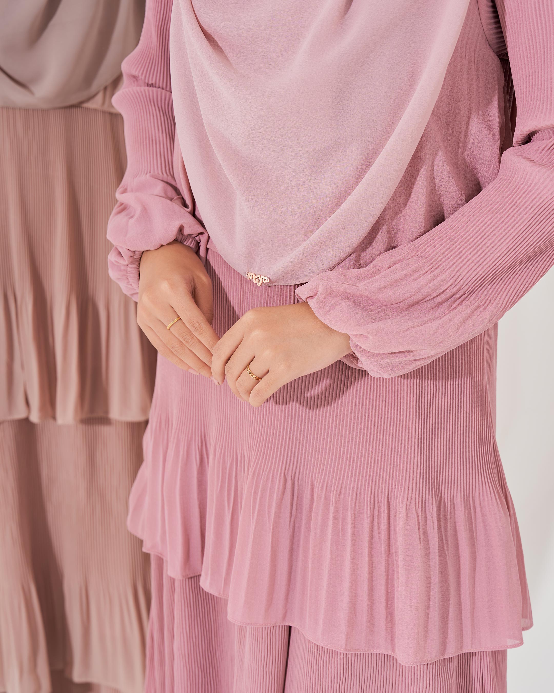Dress Pleated Herisa - Pink Rose