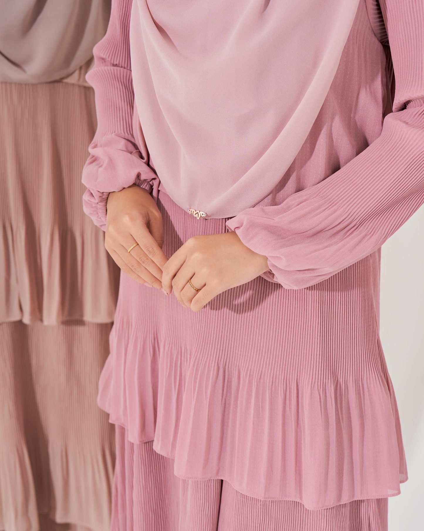 Dress Pleated Herisa - Pink Rose