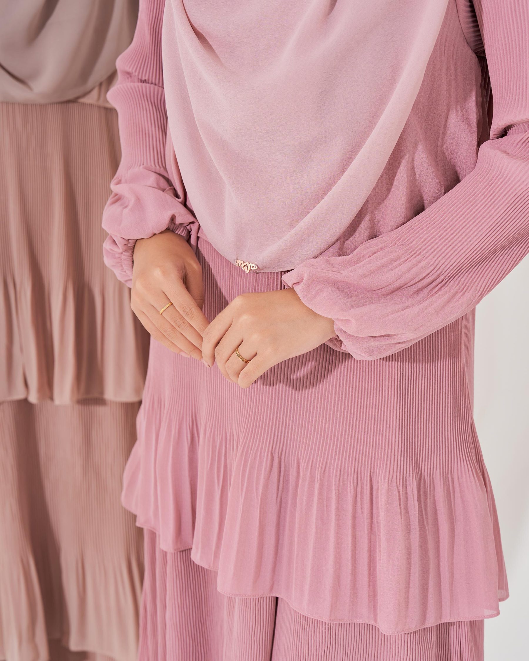 Dress Pleated Herisa - Pink Rose