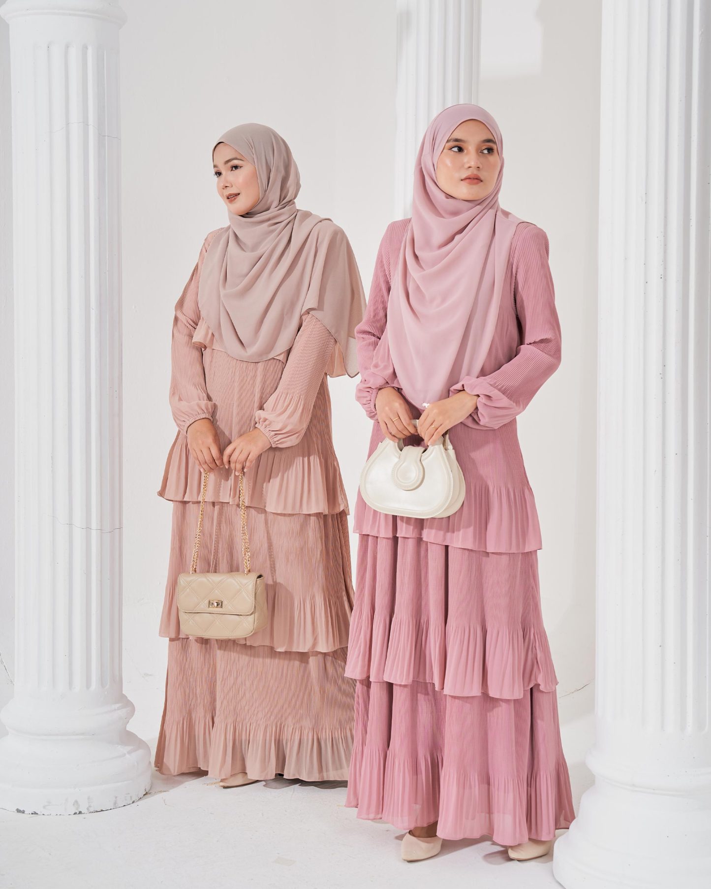 Dress Pleated Herisa - Pink Rose