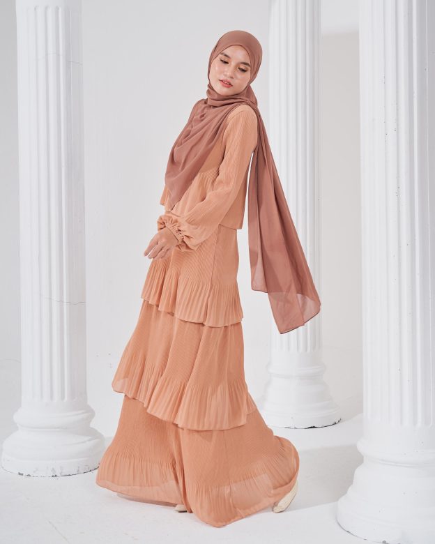 Dress Pleated Herisa - Sepia Brown