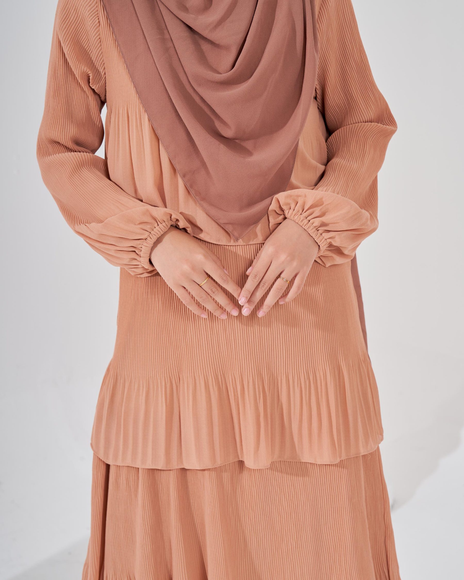 Dress Pleated Herisa - Sepia Brown