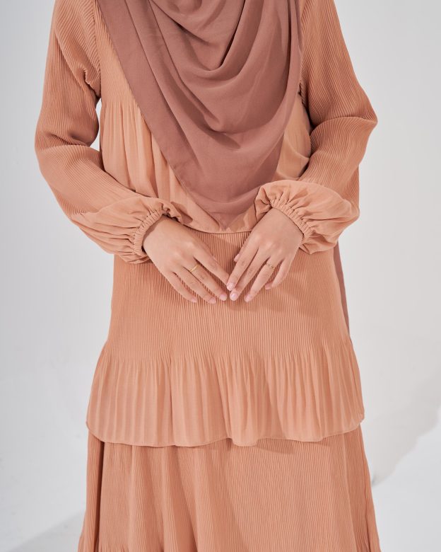 Dress Pleated Herisa - Sepia Brown