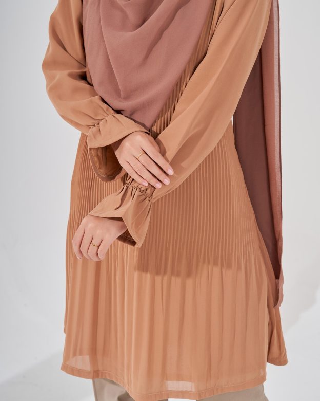 Blouse Pleated Heqira - Cider Brown