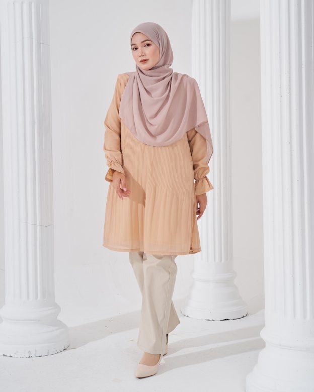 Blouse Pleated Heqira - Wheat Nude