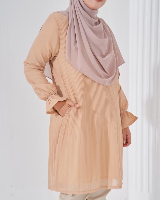 Blouse Pleated Heqira - Wheat Nude
