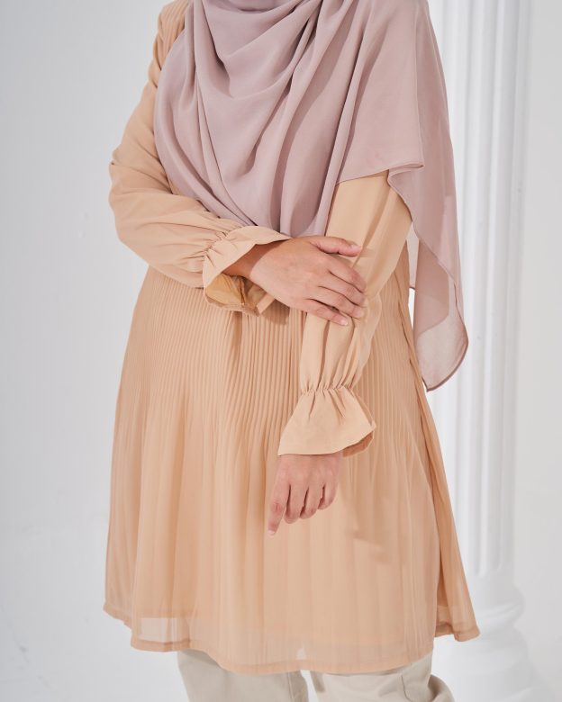 Blouse Pleated Heqira - Wheat Nude