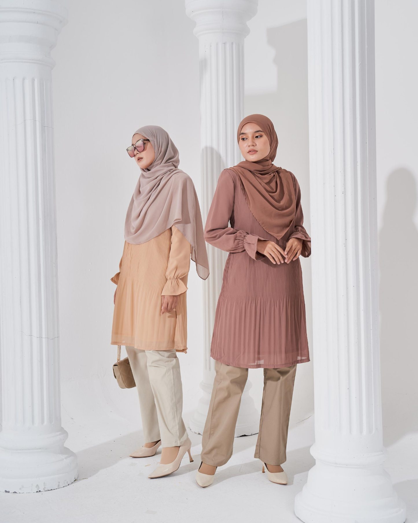 Blouse Pleated Heqira - Wheat Nude