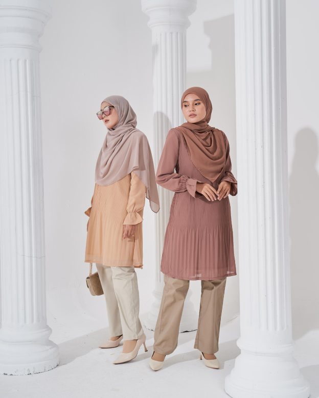 Blouse Pleated Heqira - Wheat Nude