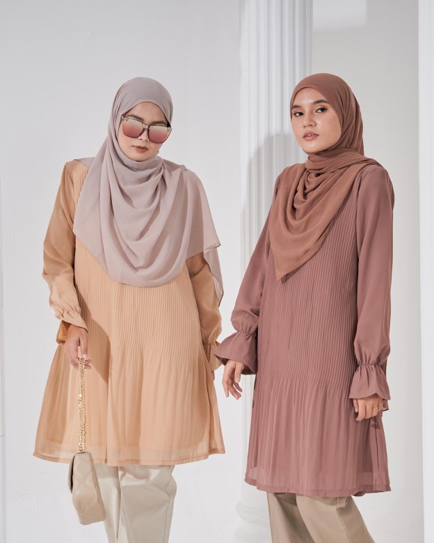 Blouse Pleated Heqira - Wheat Nude