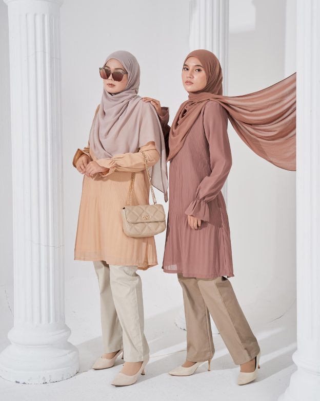 Blouse Pleated Heqira - Hazelnut Brown