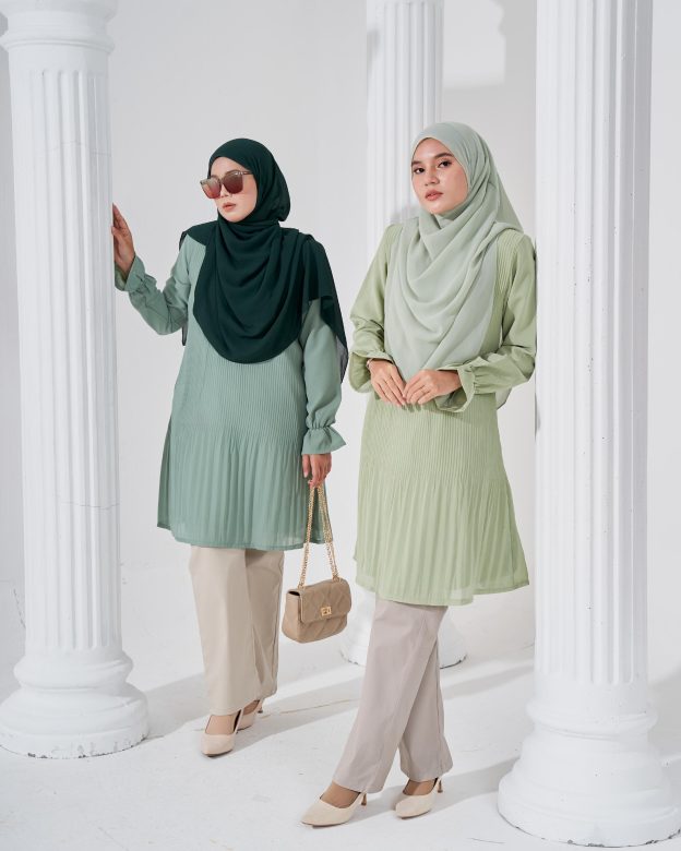 Blouse Pleated Heqira - Pistachio Green