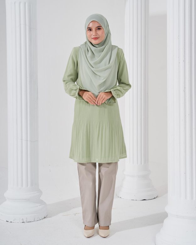 Blouse Pleated Heqira - Pistachio Green