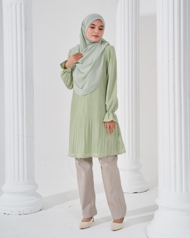 Blouse Pleated Heqira - Pistachio Green